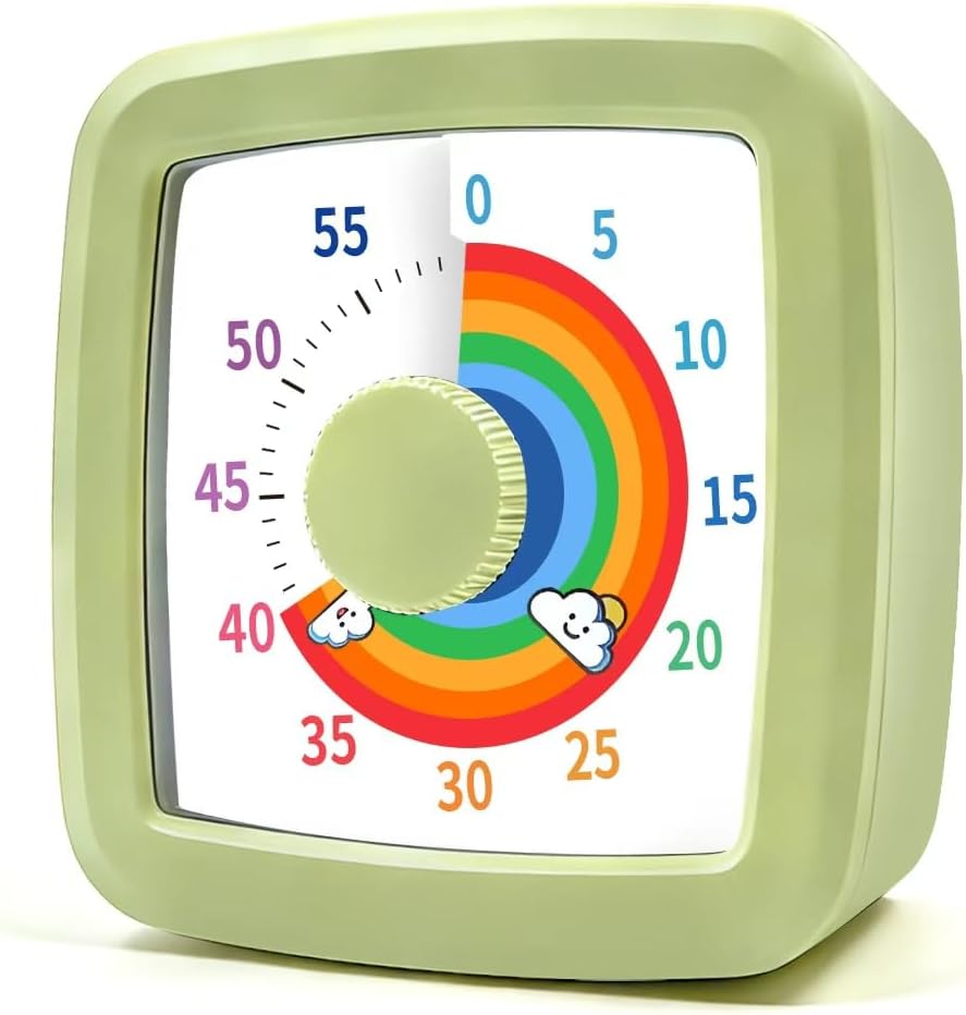 Visual Timer Kids/Adults 60 Minutes Rainbow Countdown Timer Time Management Tool Desk with Large Screen Time Management Tool for Kitchen School Office