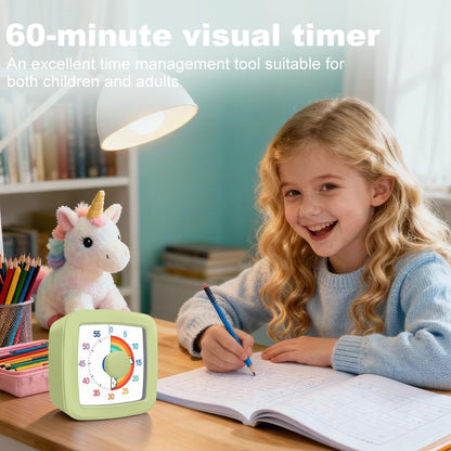 Visual Timer Kids/Adults 60 Minutes Rainbow Countdown Timer Time Management Tool Desk with Large Screen Time Management Tool for Kitchen School Office