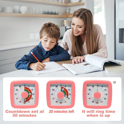 Visual Timer Kids/Adults 60 Minutes Rainbow Countdown Timer Time Management Tool Desk with Large Screen Time Management Tool for Kitchen School Office