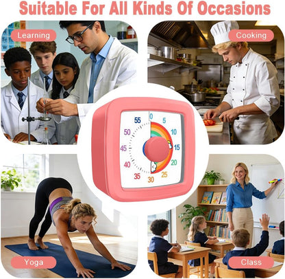 Visual Timer Kids/Adults 60 Minutes Rainbow Countdown Timer Time Management Tool Desk with Large Screen Time Management Tool for Kitchen School Office