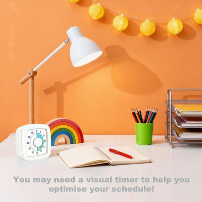 Visual Timer Kids/Adults 60 Minutes Rainbow Countdown Timer Time Management Tool Desk with Large Screen Time Management Tool for Kitchen School Office