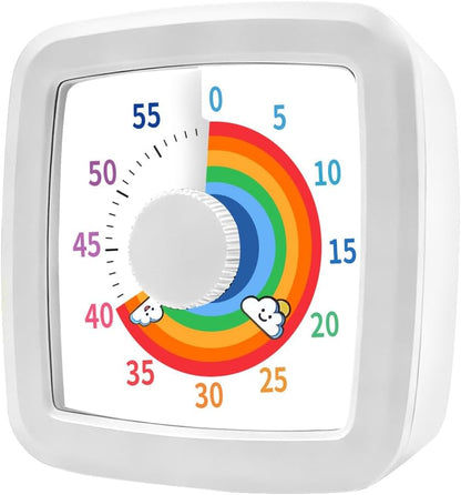 Visual Timer Kids/Adults 60 Minutes Rainbow Countdown Timer Time Management Tool Desk with Large Screen Time Management Tool for Kitchen School Office