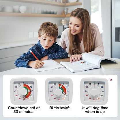 Visual Timer Kids/Adults 60 Minutes Rainbow Countdown Timer Time Management Tool Desk with Large Screen Time Management Tool for Kitchen School Office