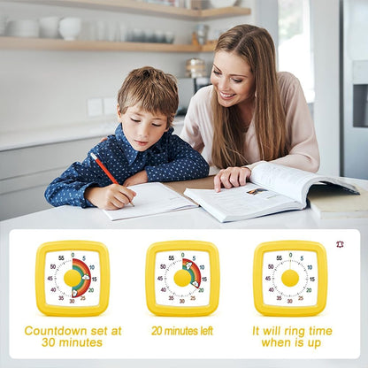 Visual Timer Kids/Adults 60 Minutes Rainbow Countdown Timer Time Management Tool Desk with Large Screen Time Management Tool for Kitchen School Office