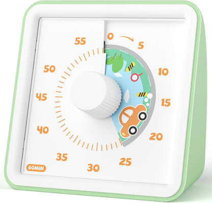 LIORQUE Visual Timer for Kids, 60 Minute Rainbow Countdown Timer, Blue