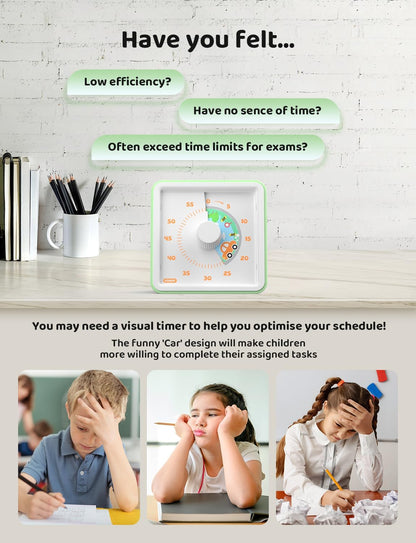 LIORQUE Visual Timer for Kids, 60 Minute Rainbow Countdown Timer, Blue