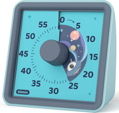 LIORQUE Visual Timer for Kids, 60 Minute Rainbow Countdown Timer, Blue