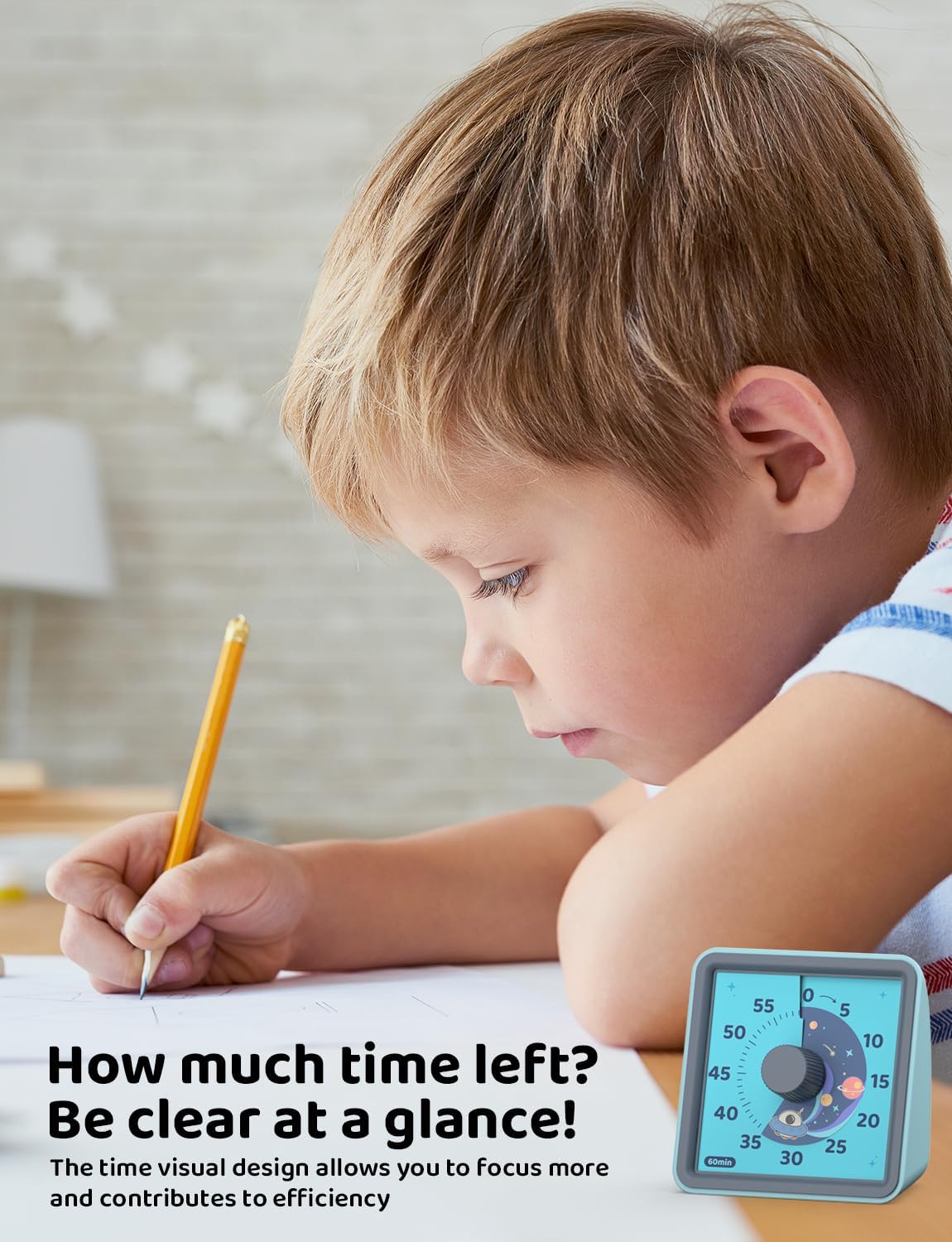 LIORQUE Visual Timer for Kids, 60 Minute Rainbow Countdown Timer, Blue