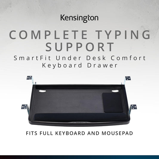 Keyboard Tray Under Desk, SmartFit Ergonomic Slide-Out Keyboard Drawer with Cable Management, Extra-Wide Height Adjustable Keyboard Holder, 24.5" x 11.75", Black K60004US