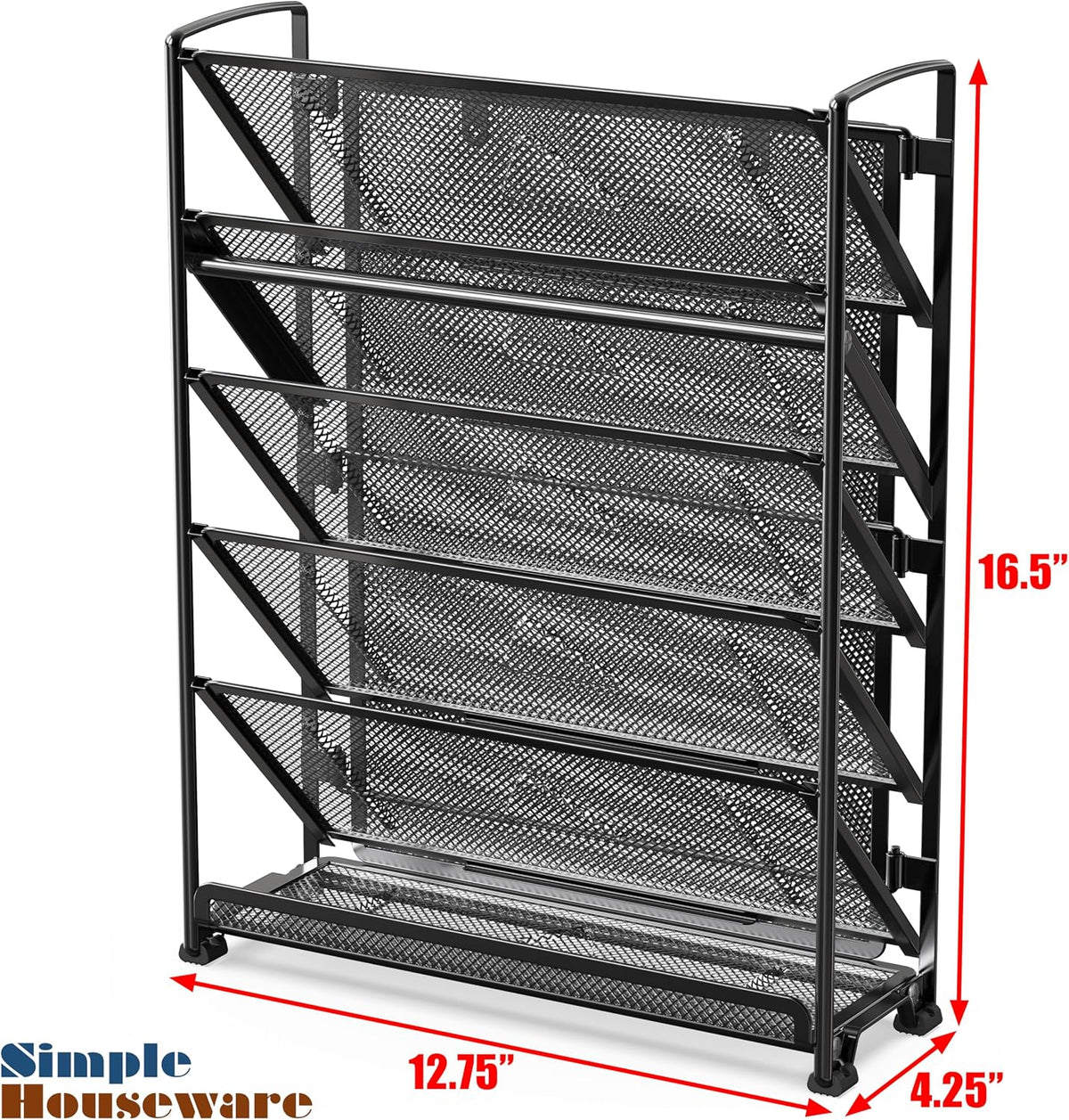 6-Tier Wall Mount Document Letter Tray Organizer, Black