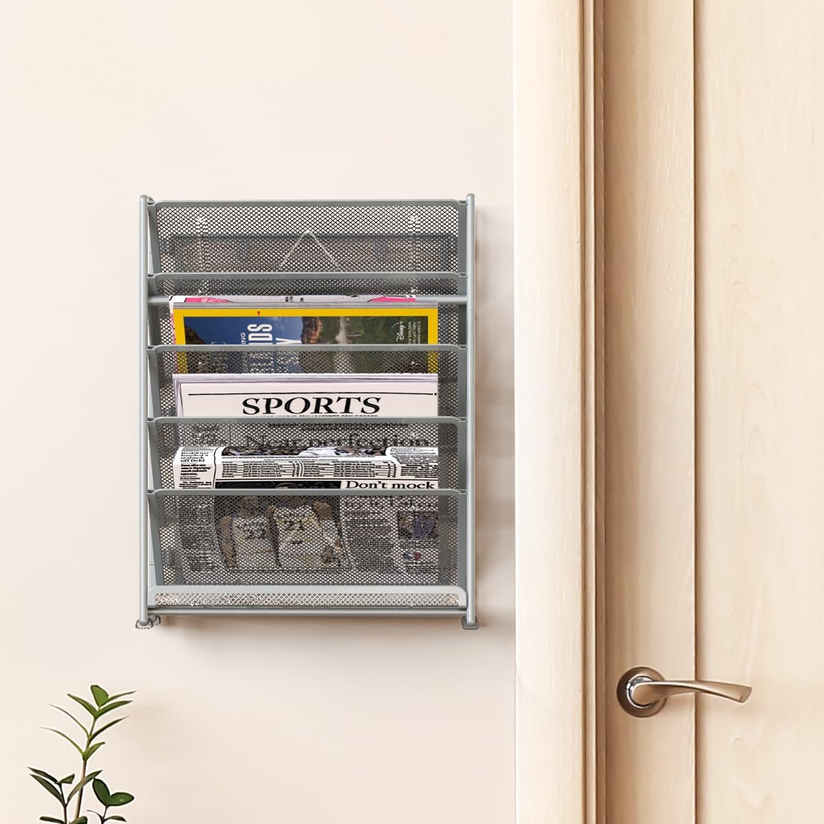 6-Tier Wall Mount Document Letter Tray Organizer, Black