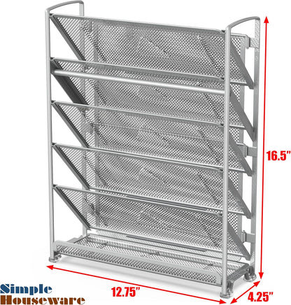 6-Tier Wall Mount Document Letter Tray Organizer, Black