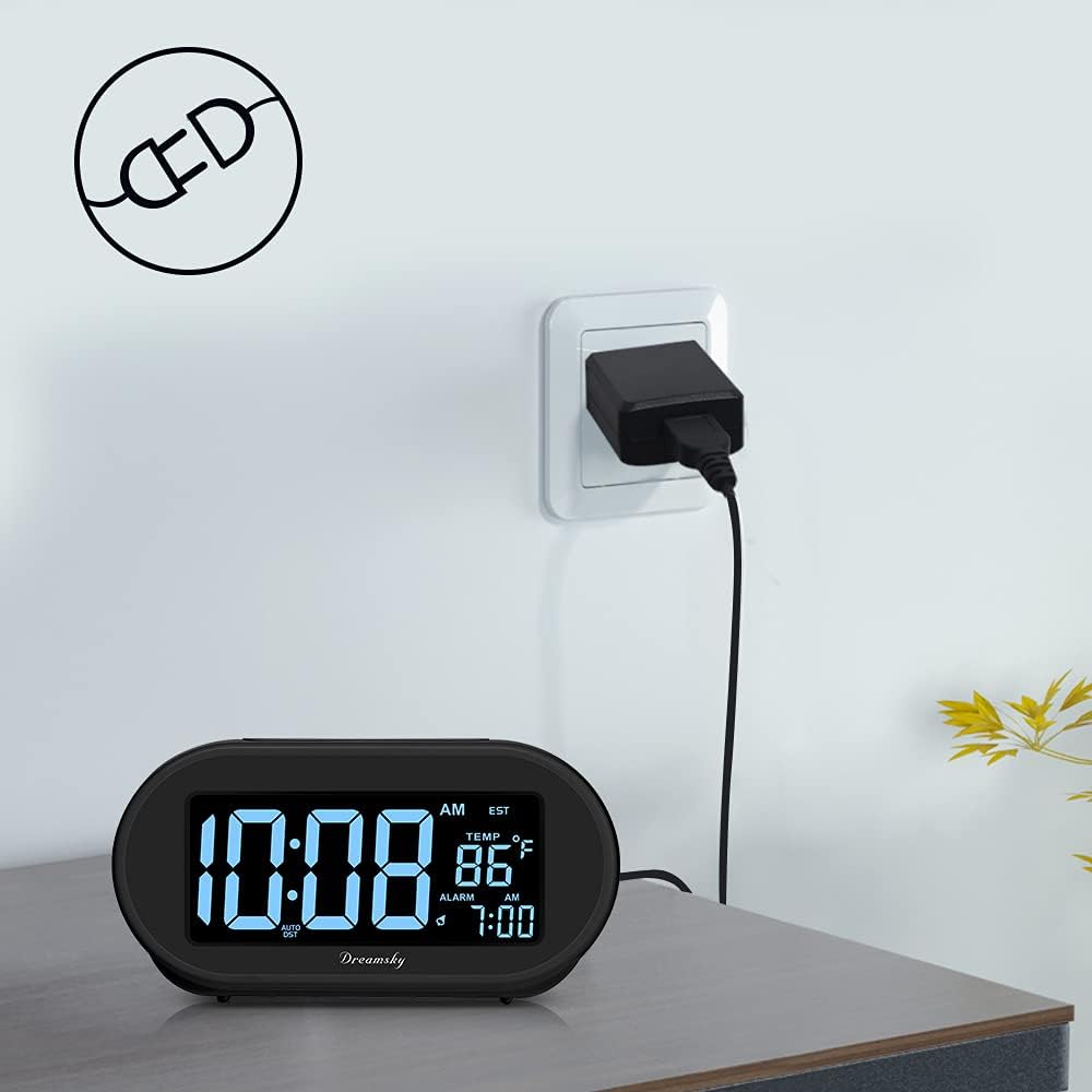 Alarm Clocks for Bedrooms, Auto Set Digital Clock with Date & Temp
