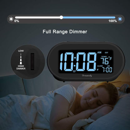 Alarm Clocks for Bedrooms, Auto Set Digital Clock with Date & Temp