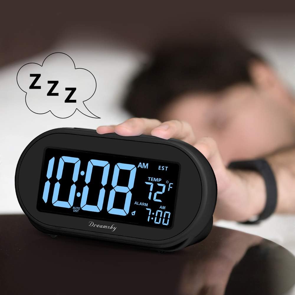 Alarm Clocks for Bedrooms, Auto Set Digital Clock with Date & Temp