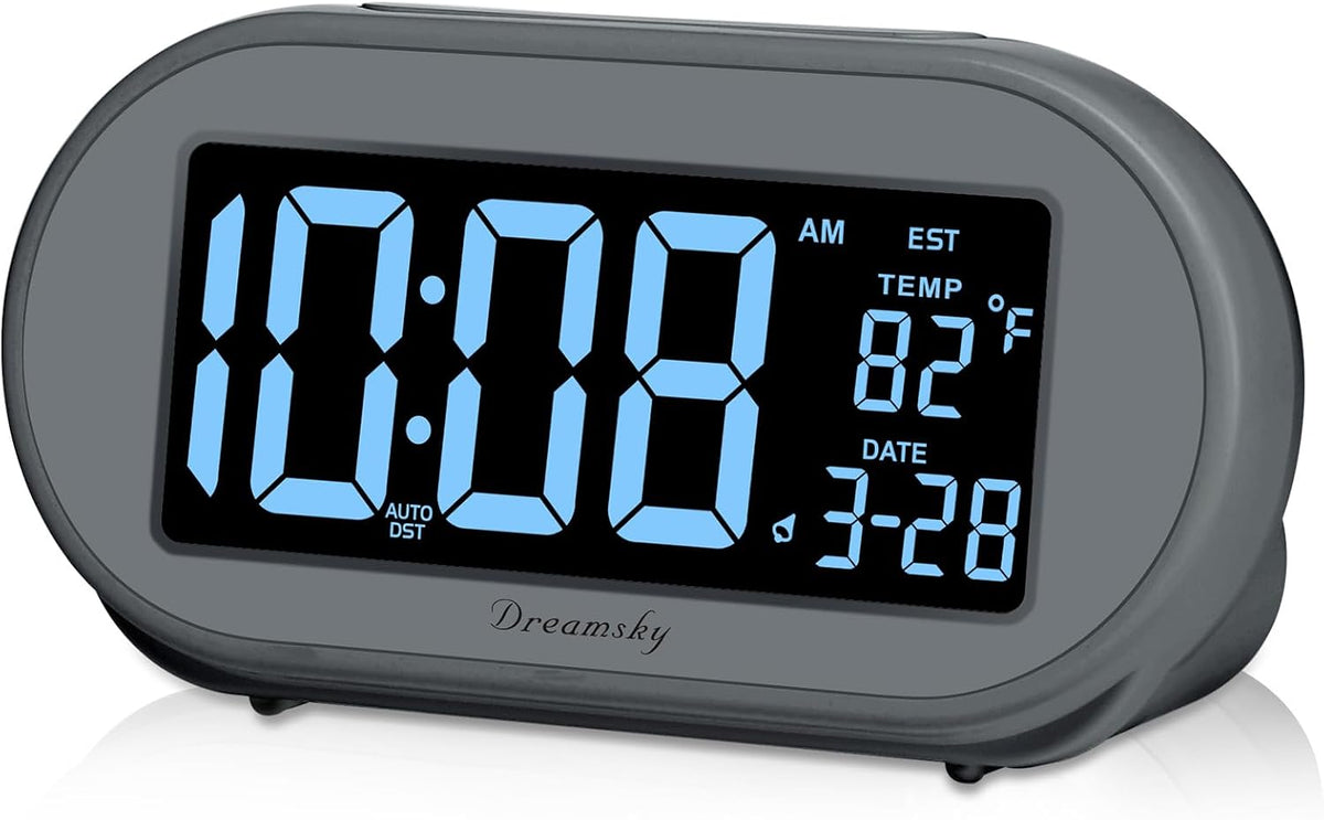 Alarm Clocks for Bedrooms, Auto Set Digital Clock with Date & Temp