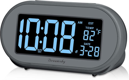 Alarm Clocks for Bedrooms, Auto Set Digital Clock with Date & Temp