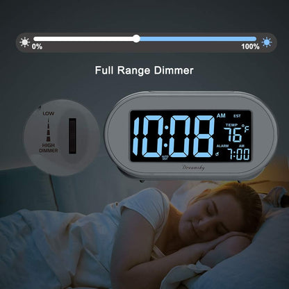Alarm Clocks for Bedrooms, Auto Set Digital Clock with Date & Temp