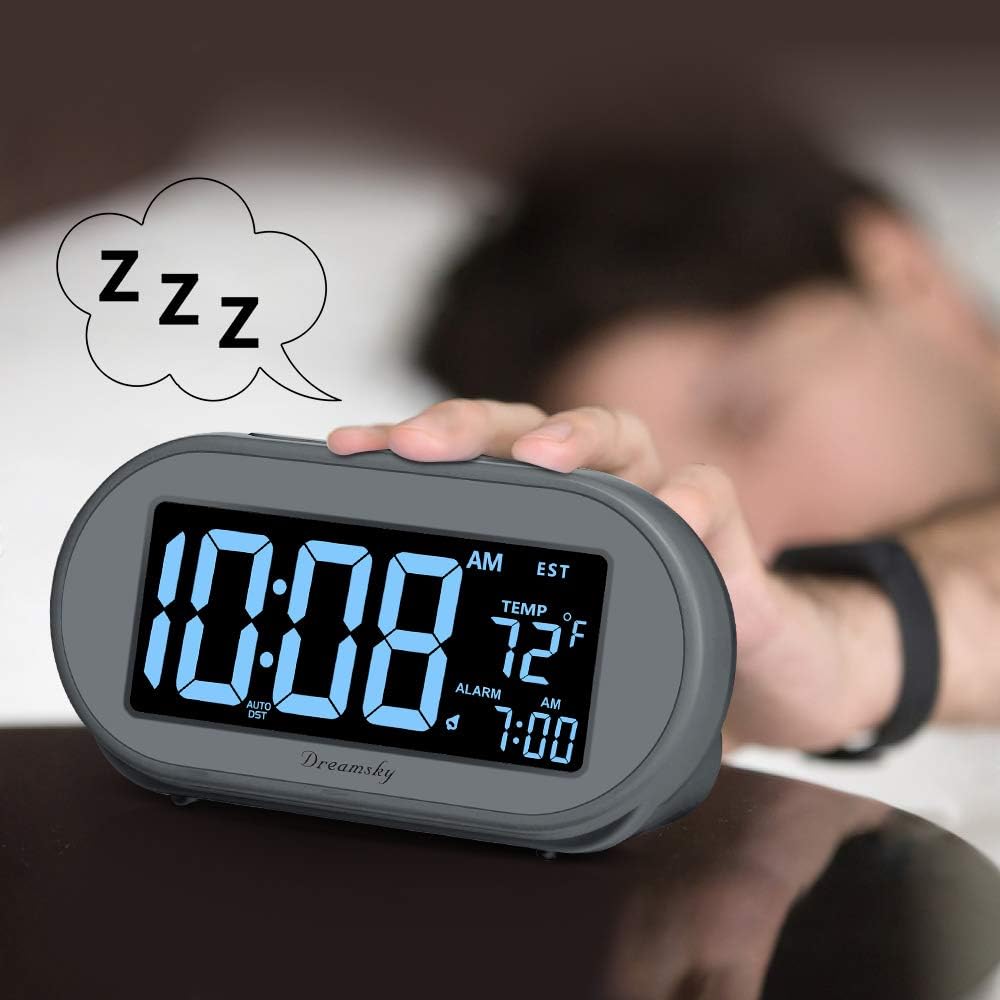 Alarm Clocks for Bedrooms, Auto Set Digital Clock with Date & Temp