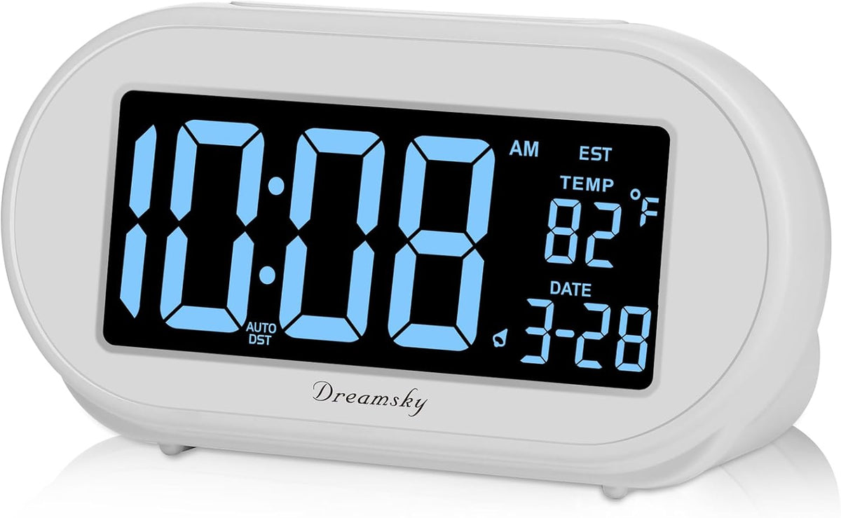 Alarm Clocks for Bedrooms, Auto Set Digital Clock with Date & Temp