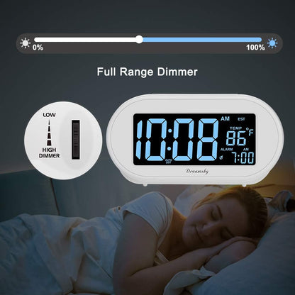 Alarm Clocks for Bedrooms, Auto Set Digital Clock with Date & Temp