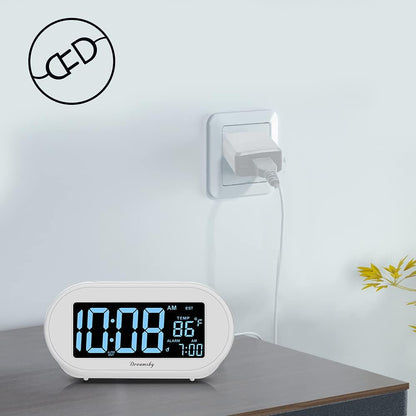 Alarm Clocks for Bedrooms, Auto Set Digital Clock with Date & Temp