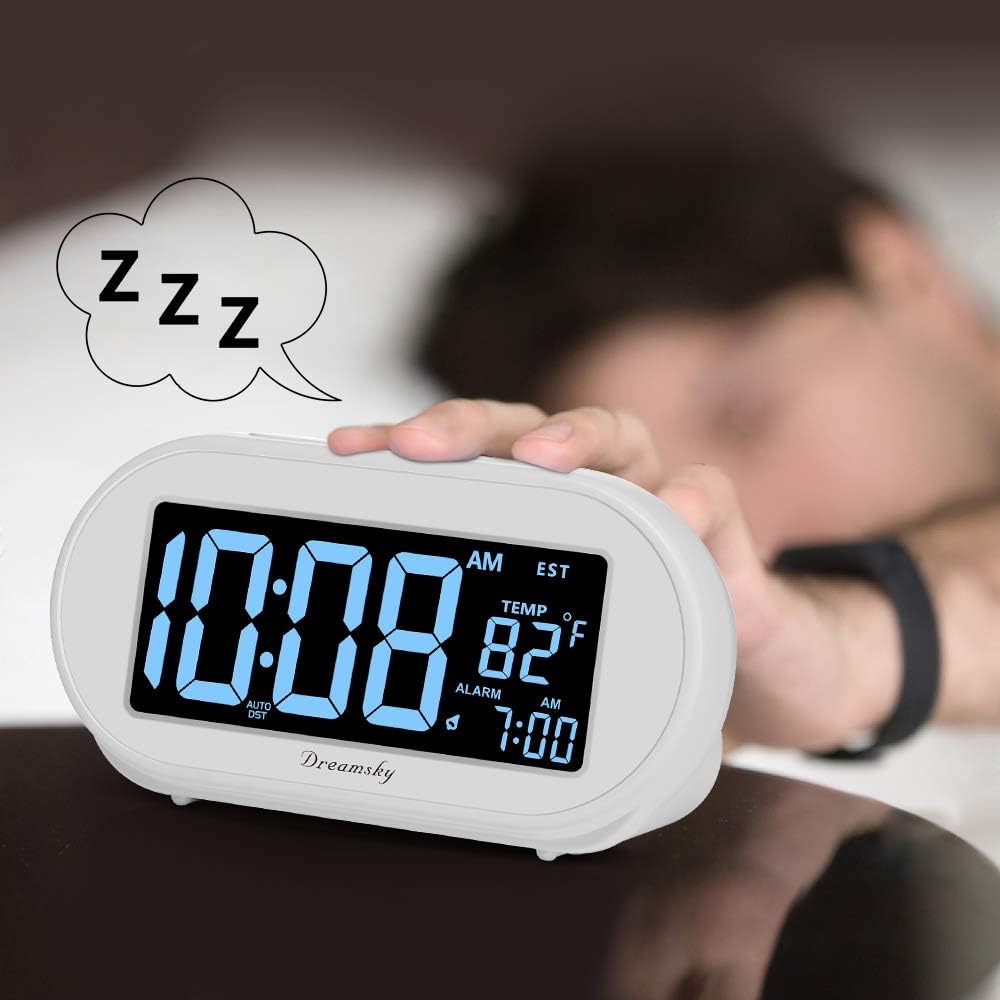 Alarm Clocks for Bedrooms, Auto Set Digital Clock with Date & Temp