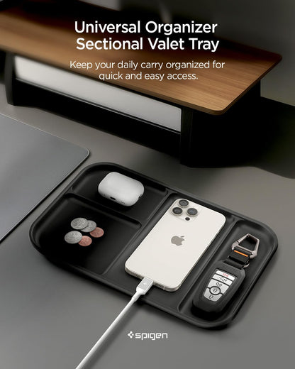 Vegan Leather Valet Tray Tech EDC Nightstand Desk Organizer