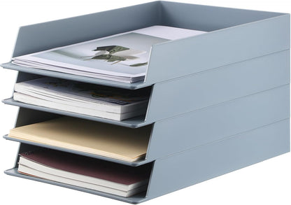 Black Letter Trays Stackable, 6 Pcs Plastic Desk Organizer