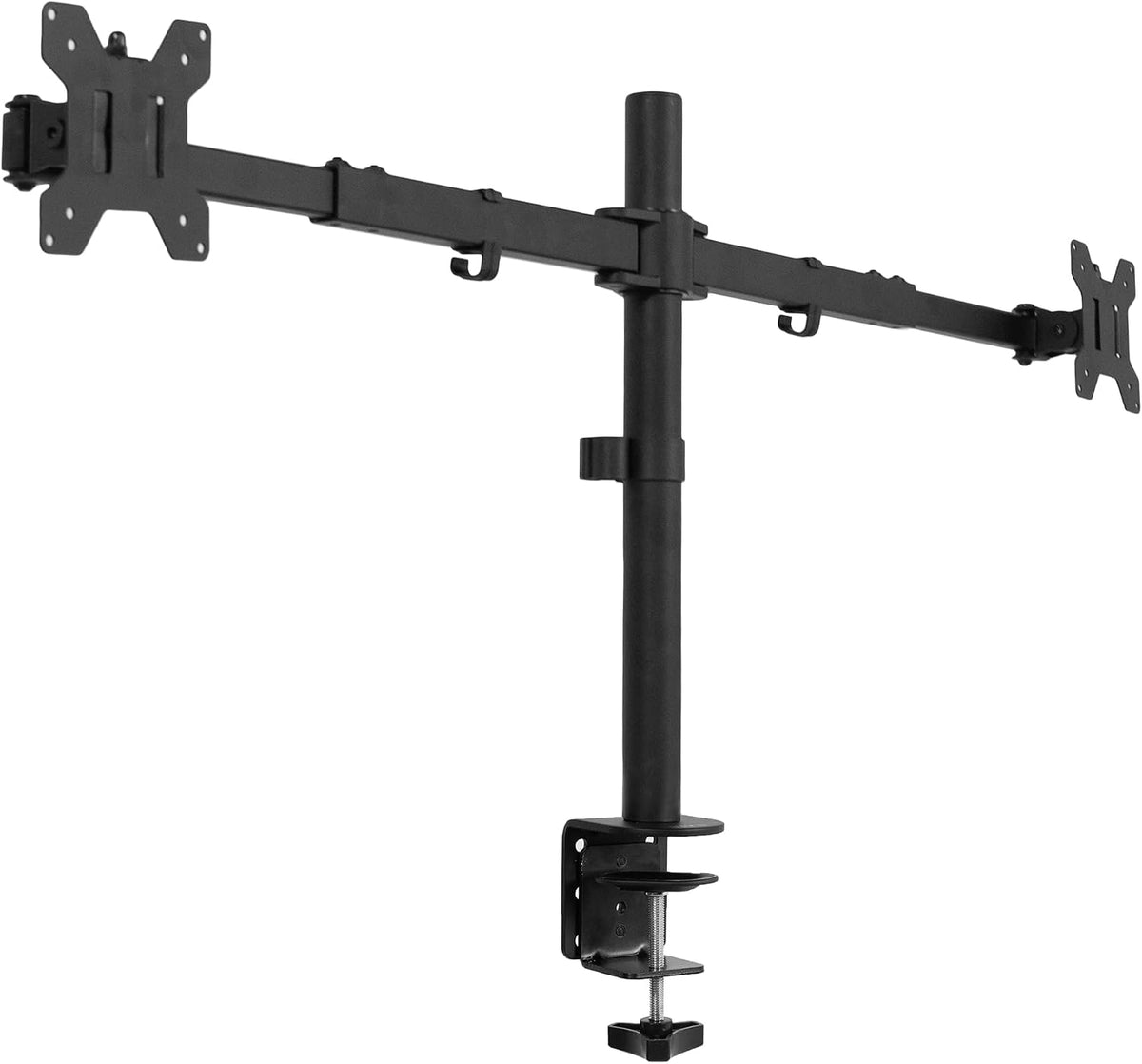 Premium Dual Ultra Wide LCD LED 27 to 38 inch Monitor Desk Mount, Heavy Duty, Adjustable Telescoping Arms, Flush Wall Setup, Fits 2 Screens, Black, STAND-TS38C
