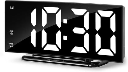 LED Digital Alarm Clock for Bedroom, Black