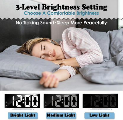 LED Digital Alarm Clock for Bedroom, Black
