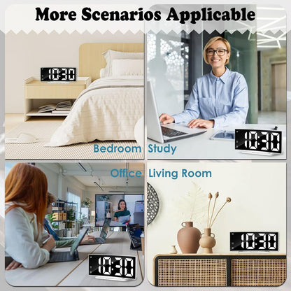 LED Digital Alarm Clock for Bedroom, Black