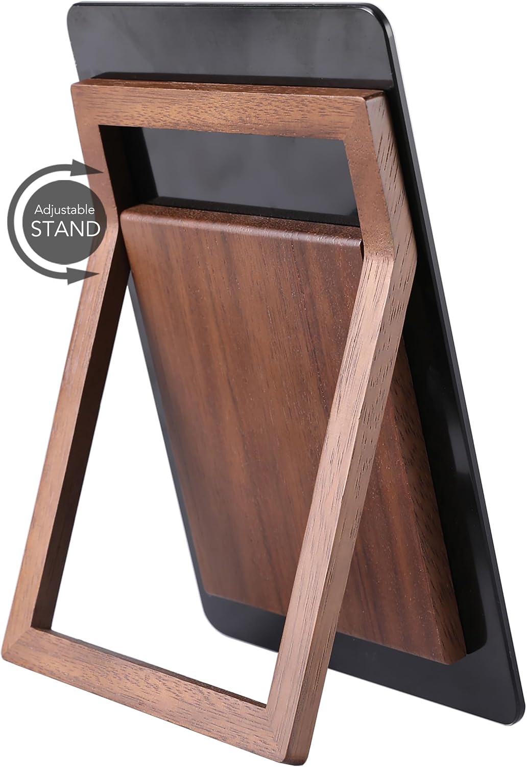 Desktop Glass Whiteboard with Reversible Wood Stand 9.5"x6.7"