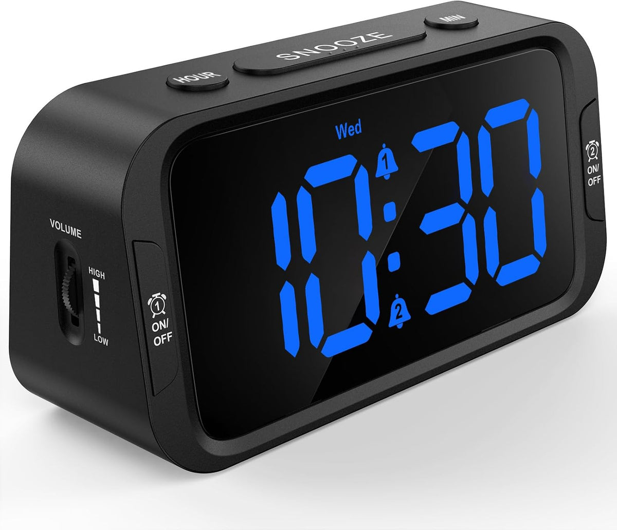Digital Dual Alarm Clock for Bedroom with 0-100% Dimmable Display
