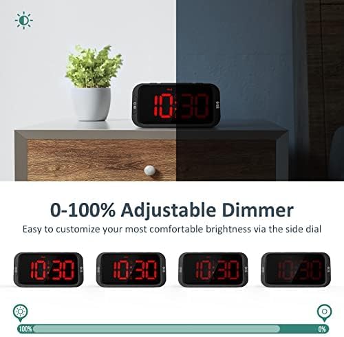 Digital Dual Alarm Clock for Bedroom with 0-100% Dimmable Display