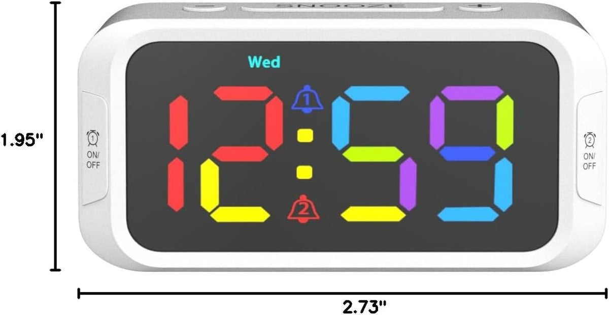 Digital Dual Alarm Clock for Bedroom with 0-100% Dimmable Display