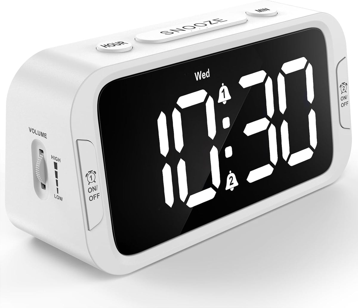Digital Dual Alarm Clock for Bedroom with 0-100% Dimmable Display