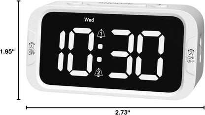 Digital Dual Alarm Clock for Bedroom with 0-100% Dimmable Display