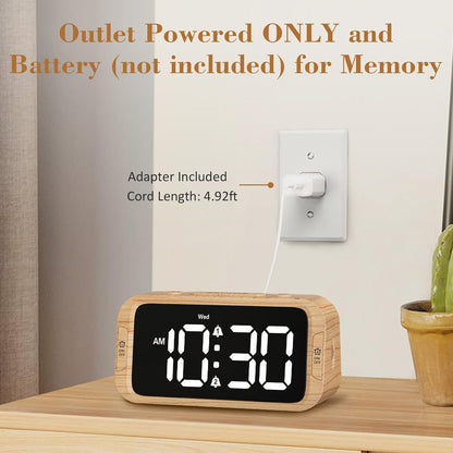 Digital Dual Alarm Clock for Bedroom with 0-100% Dimmable Display