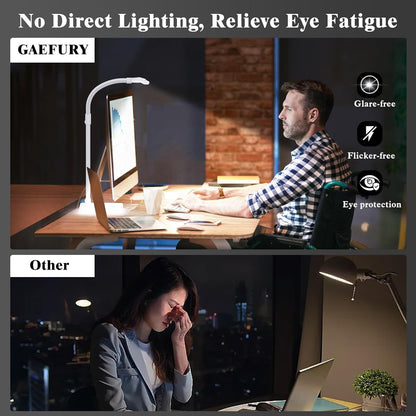 LED Desk Lamp for Home Office, 24W Bright Desk Lamp with Phone Holder Base - 25 Lighting Modes Eye-Caring Desk Light Adjustable Gooseneck Lamp for Workbench Drafting Reading Study