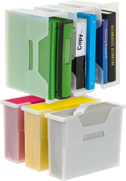Small Desktop File Box with Open Lid, Clear
