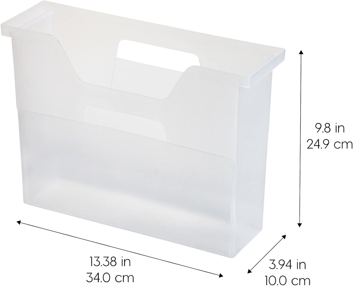 Small Desktop File Box with Open Lid, Clear