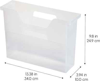 Small Desktop File Box with Open Lid, Clear