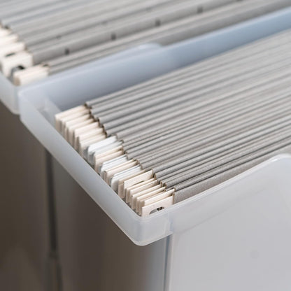 Small Desktop File Box with Open Lid, Clear