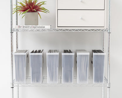 Small Desktop File Box with Open Lid, Clear