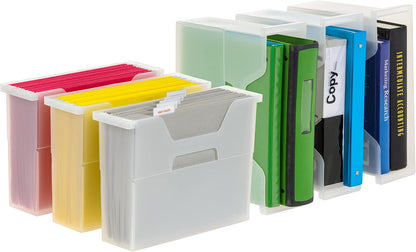 Small Desktop File Box with Open Lid, Clear
