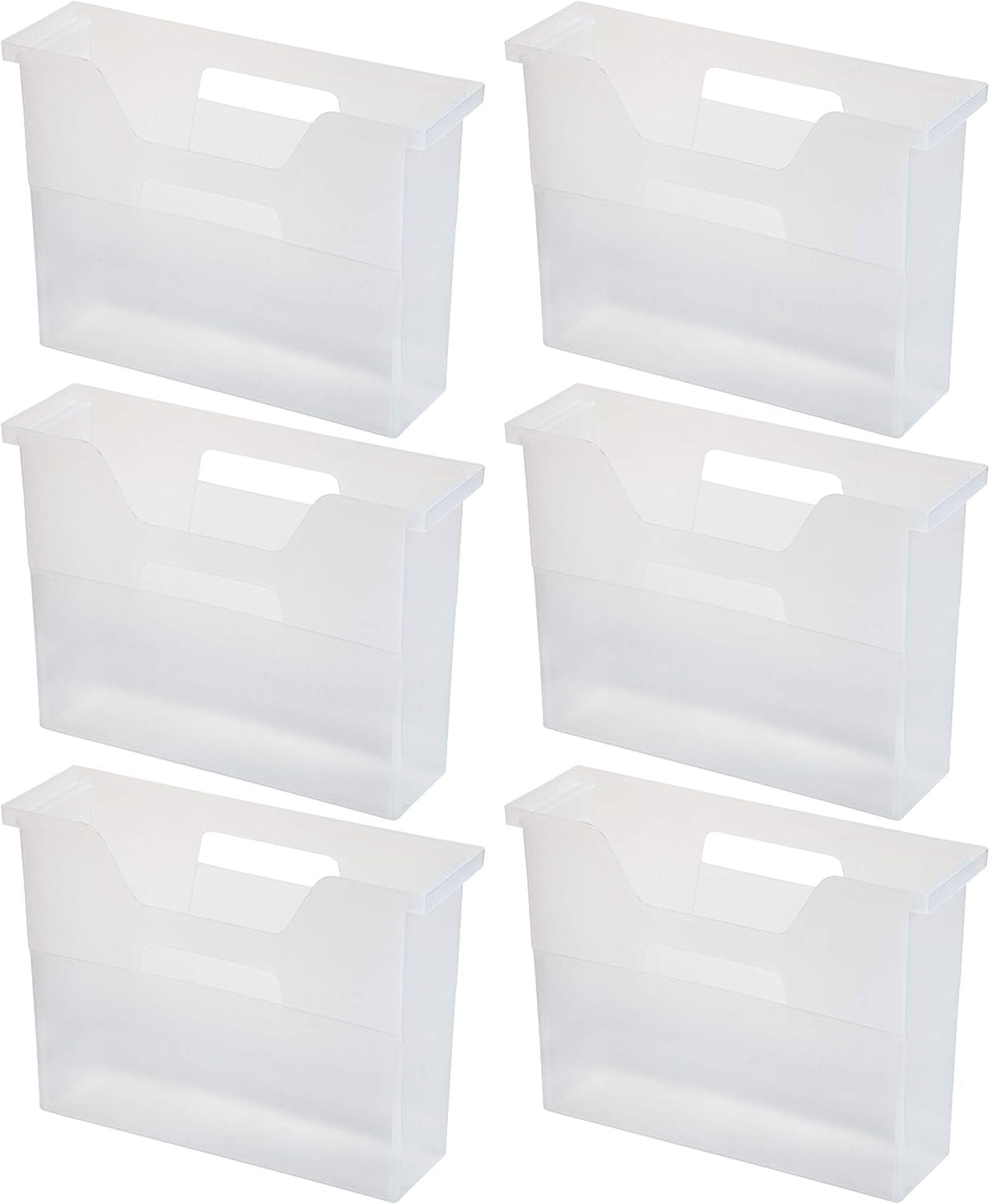 Small Desktop File Box with Open Lid, Clear