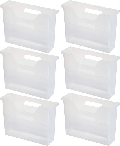 Small Desktop File Box with Open Lid, Clear