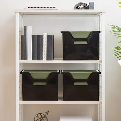 Small Desktop File Box with Open Lid, Clear